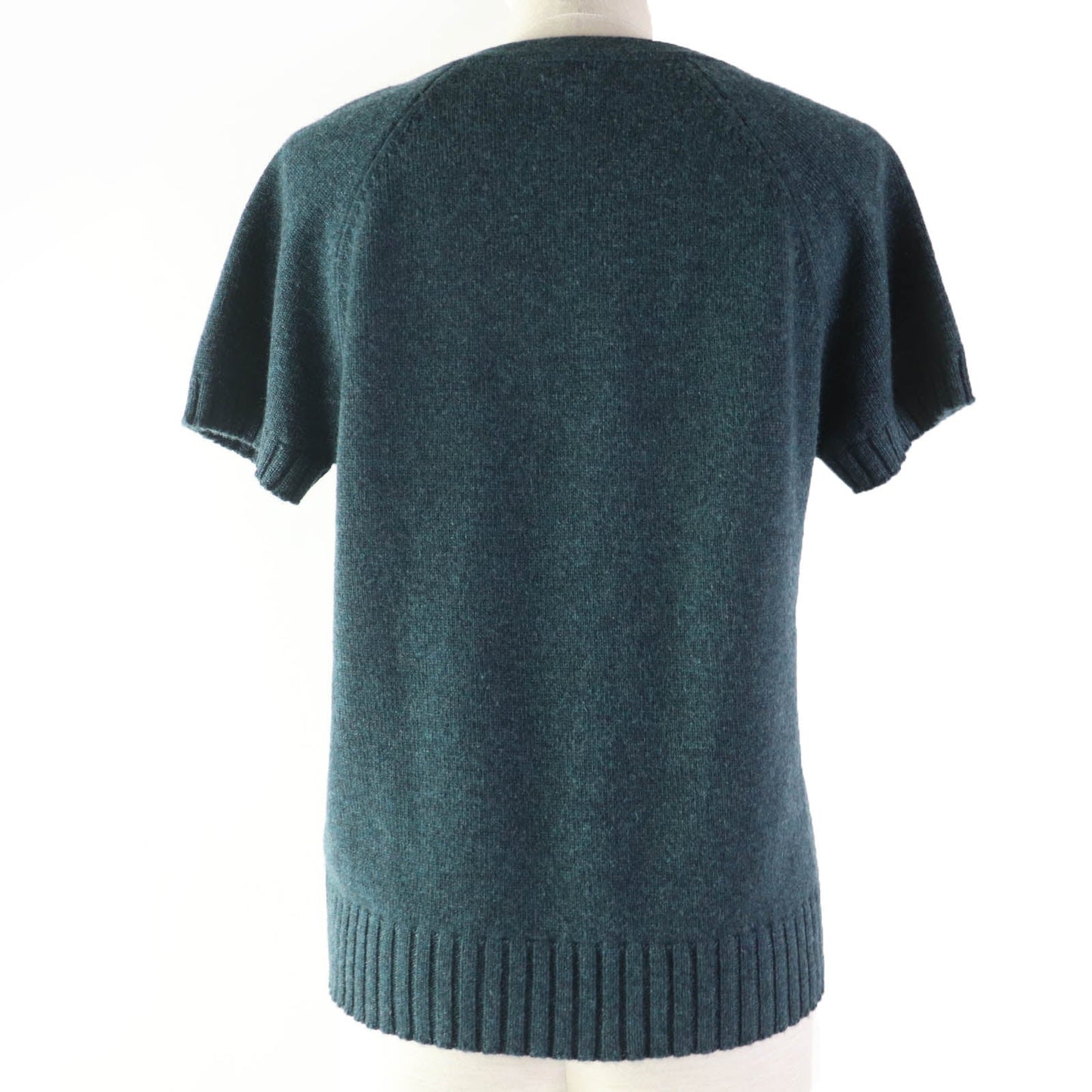 HERMES Short sleeve knit cashmere Green type 38