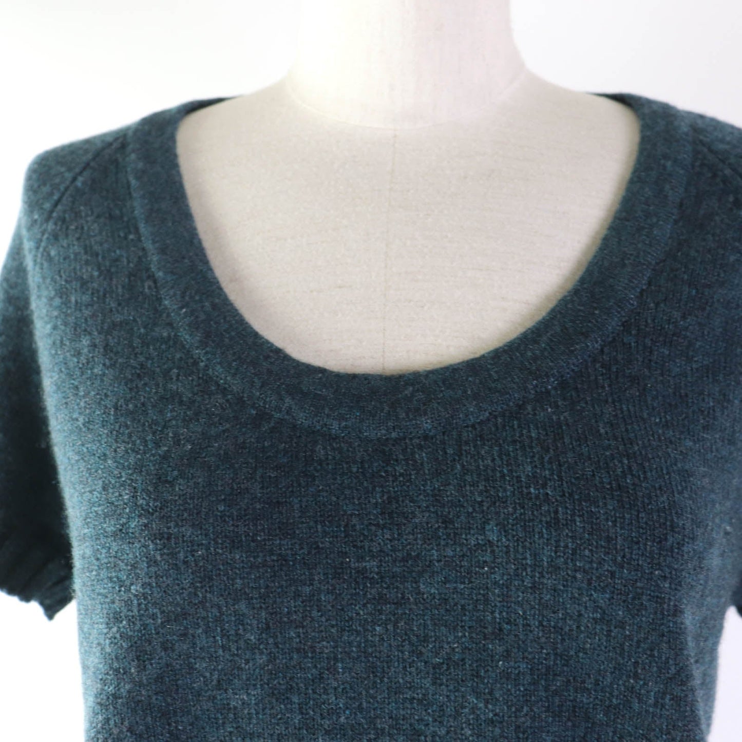 HERMES Short sleeve knit cashmere Green type 38
