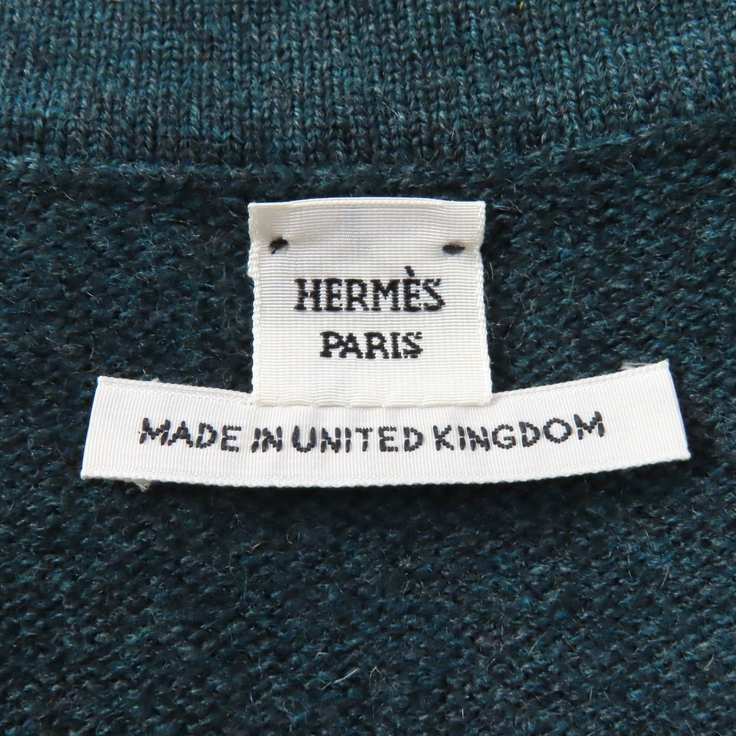 HERMES Short sleeve knit cashmere Green type 38