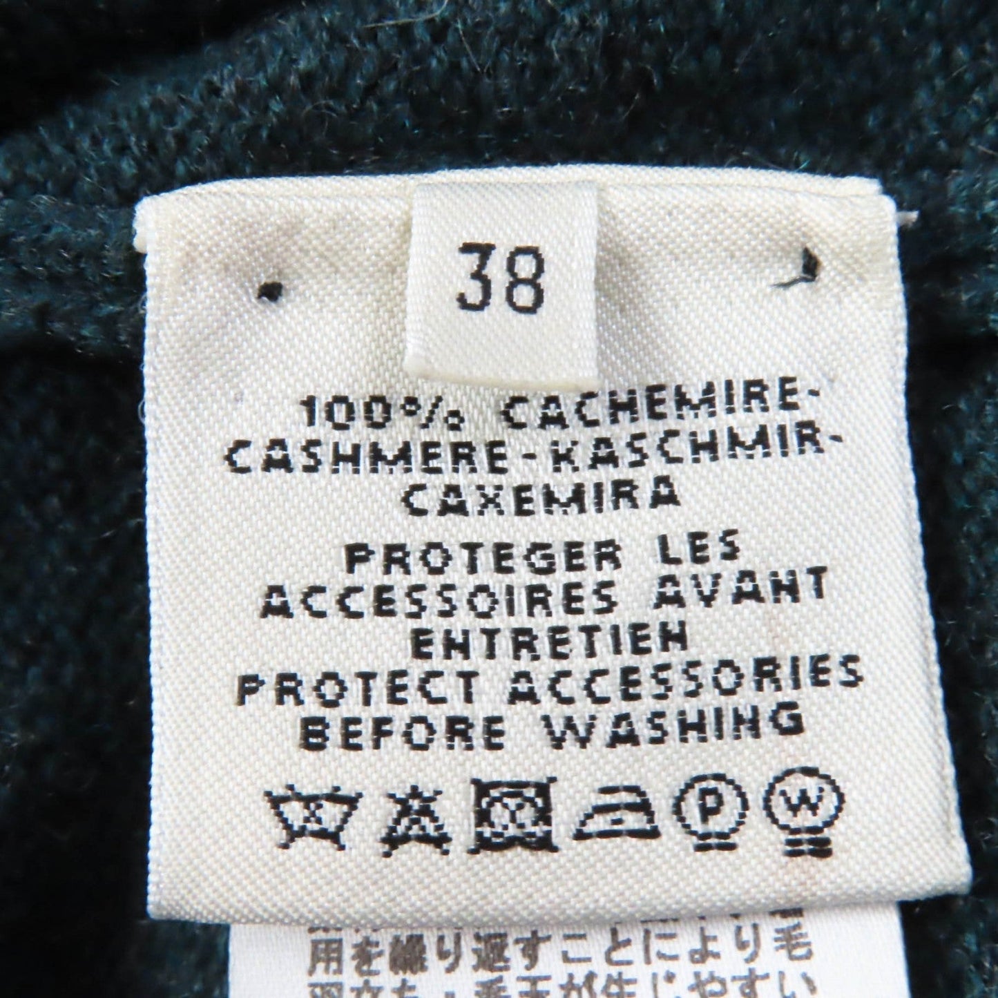HERMES Short sleeve knit cashmere Green type 38