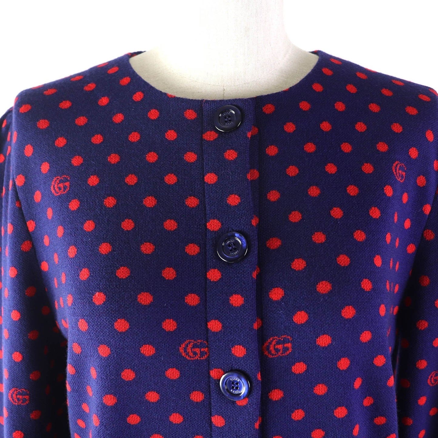 GUCCI cardigan 623609 wool Navy red S