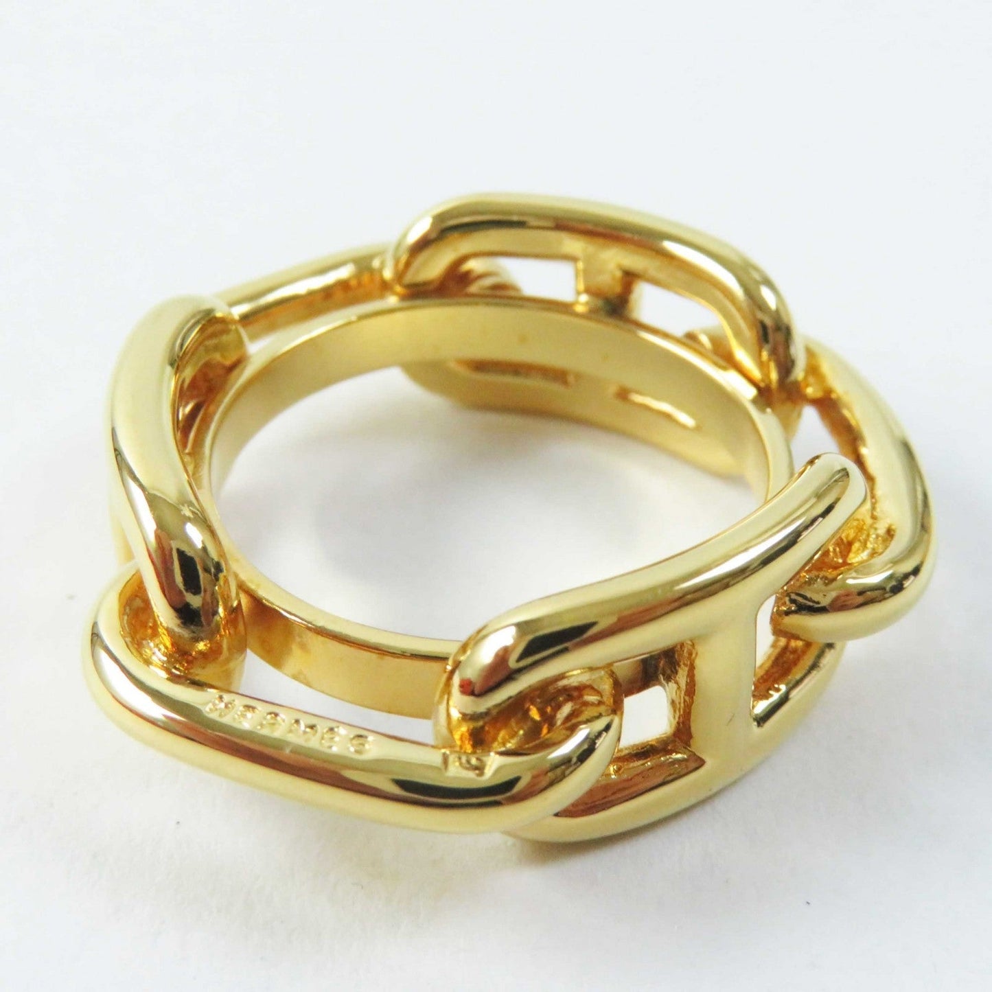 HERMES Scarf ring plating gold Lugate Chene Dunkle
