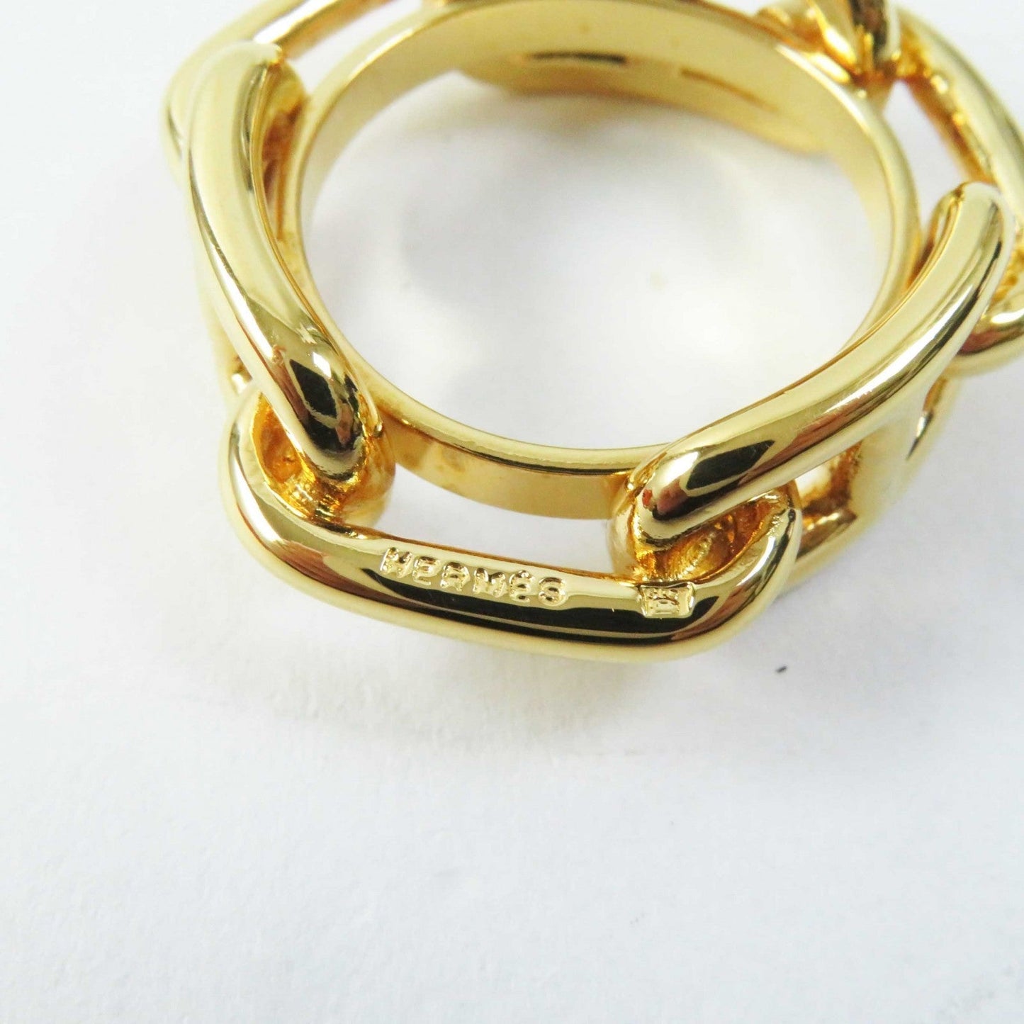 HERMES Scarf ring plating gold Lugate Chene Dunkle