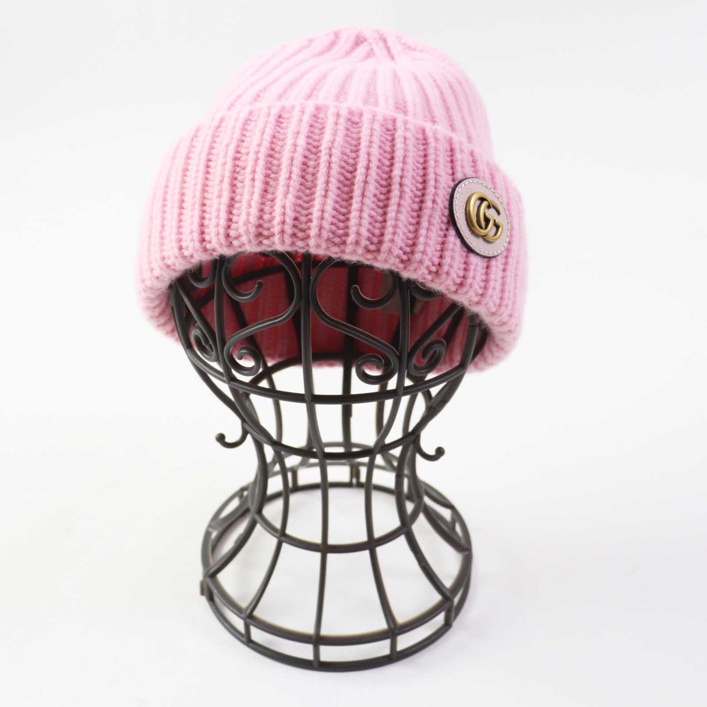 GUCCI Knit cap 764594 wool pink M 57 21cm