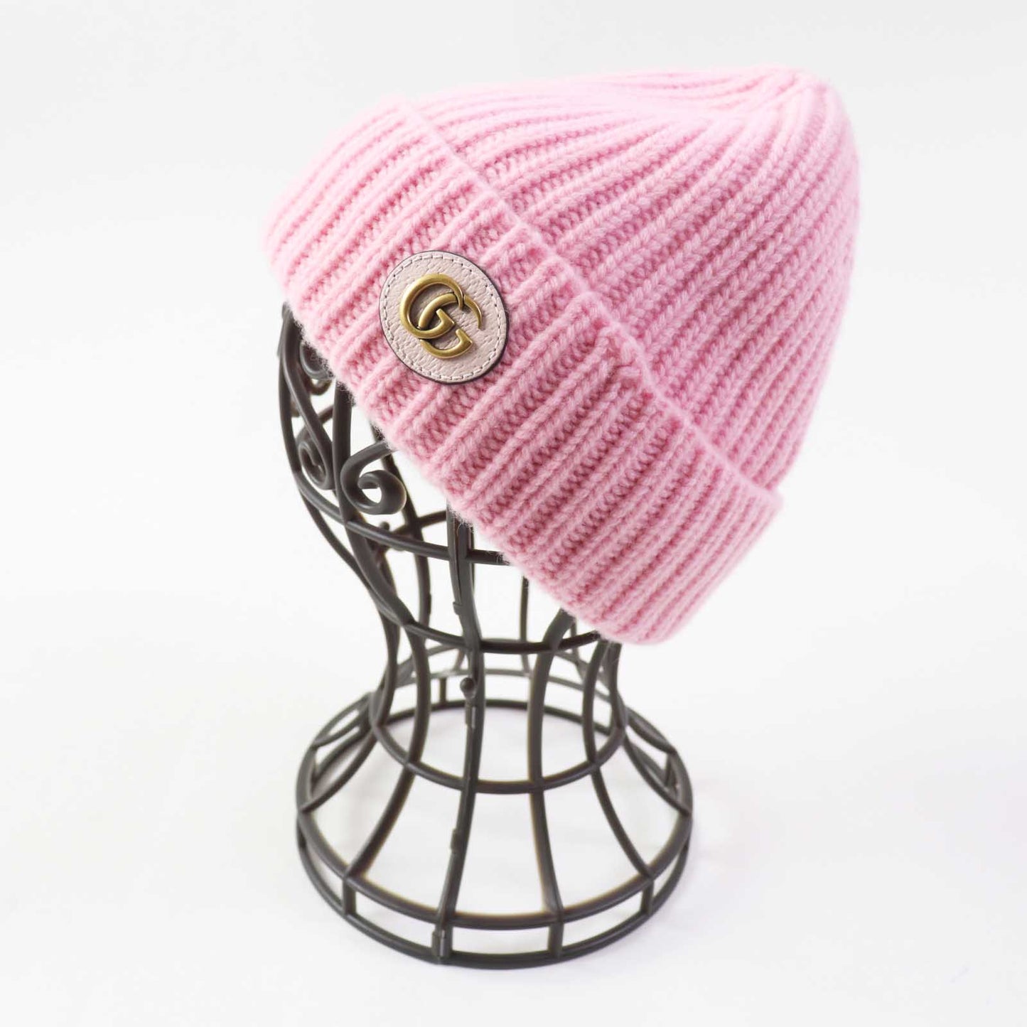 GUCCI Knit cap 764594 wool pink M 57 21cm