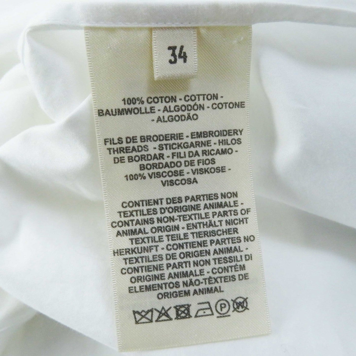HERMES Long sleeve shirt 3E0638DT cotton white 34