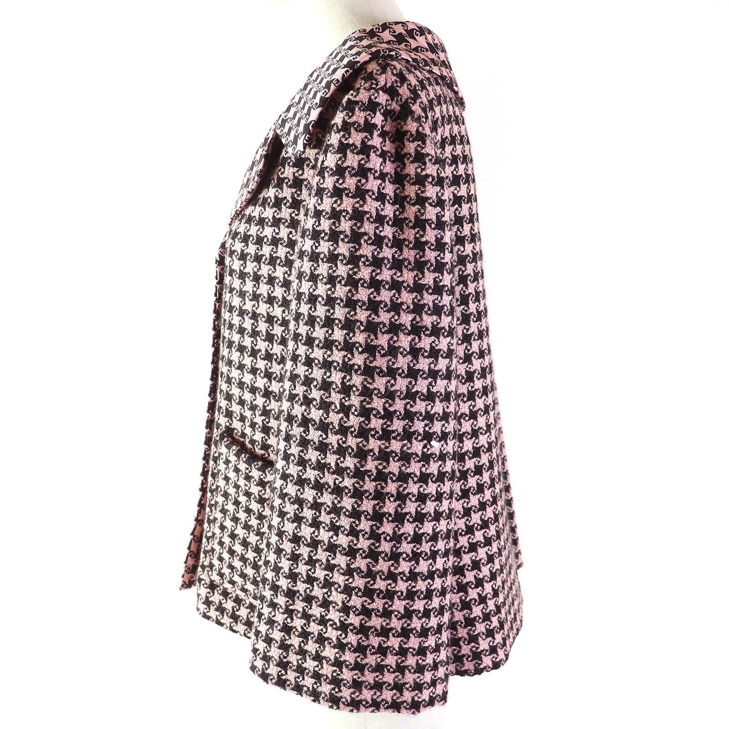 GUCCI 674323 ZAHXM Outer: 90% wool, Outer: 10% nylon, Lining: 100% silk Pink black Women 36 Used