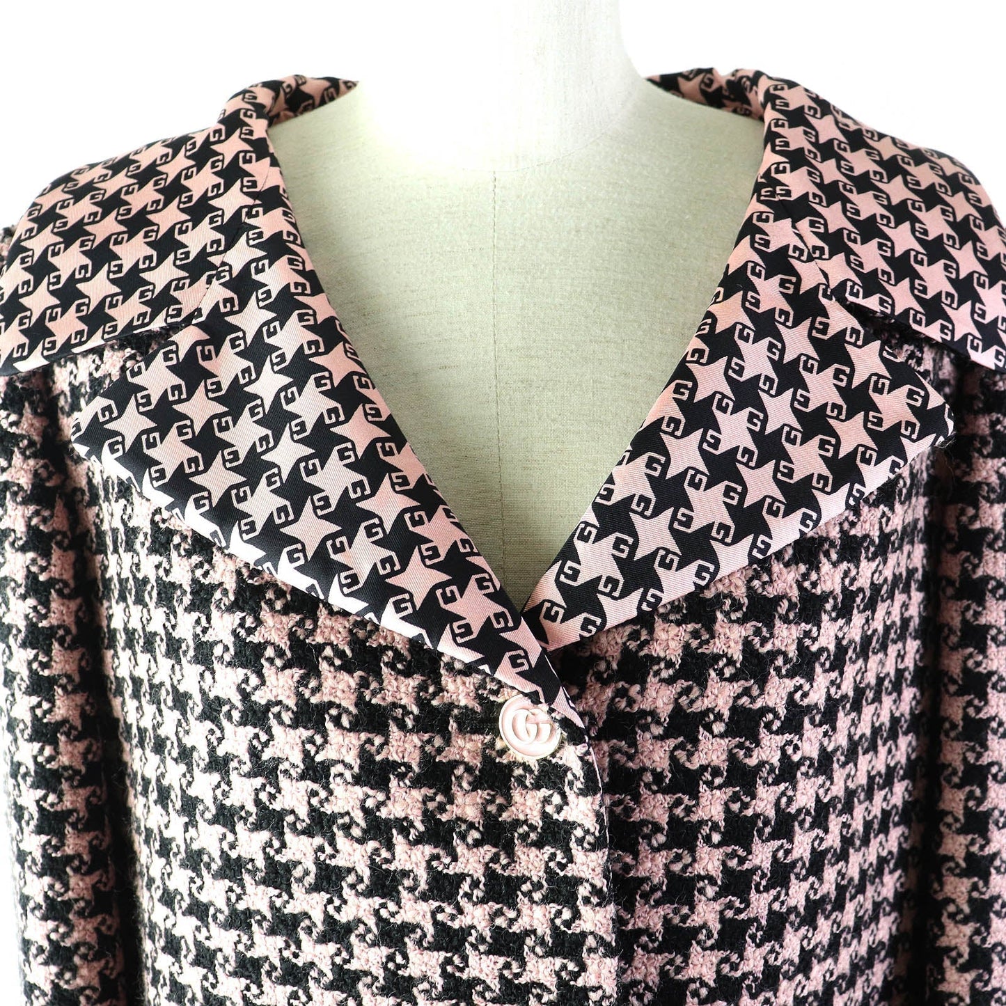 GUCCI 674323 ZAHXM Outer: 90% wool, Outer: 10% nylon, Lining: 100% silk Pink black Women 36 Used