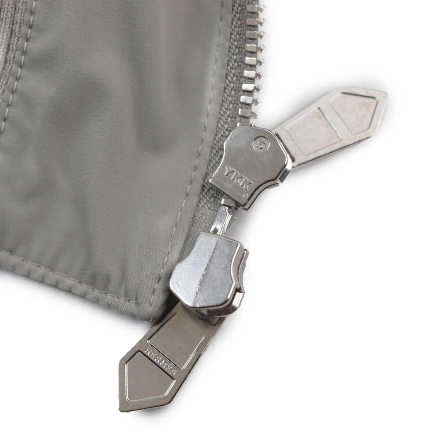 HERMES Jacket Main: 80% nylon, Main: 20% polyurethane, Part: Lamb leather, Part: 81% cotton, 16% nylon, 3% polyurethane gray mens 50 Used