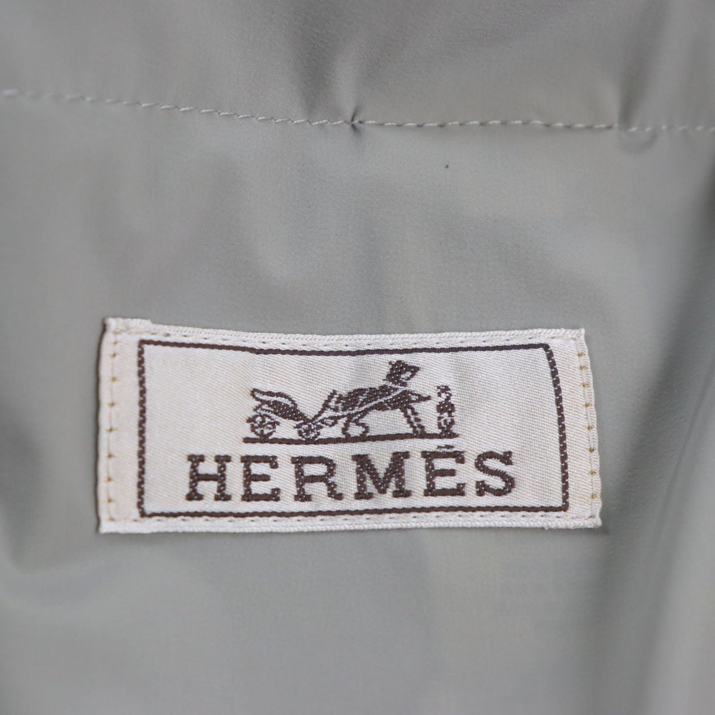 HERMES Jacket Main: 80% nylon, Main: 20% polyurethane, Part: Lamb leather, Part: 81% cotton, 16% nylon, 3% polyurethane gray mens 50 Used