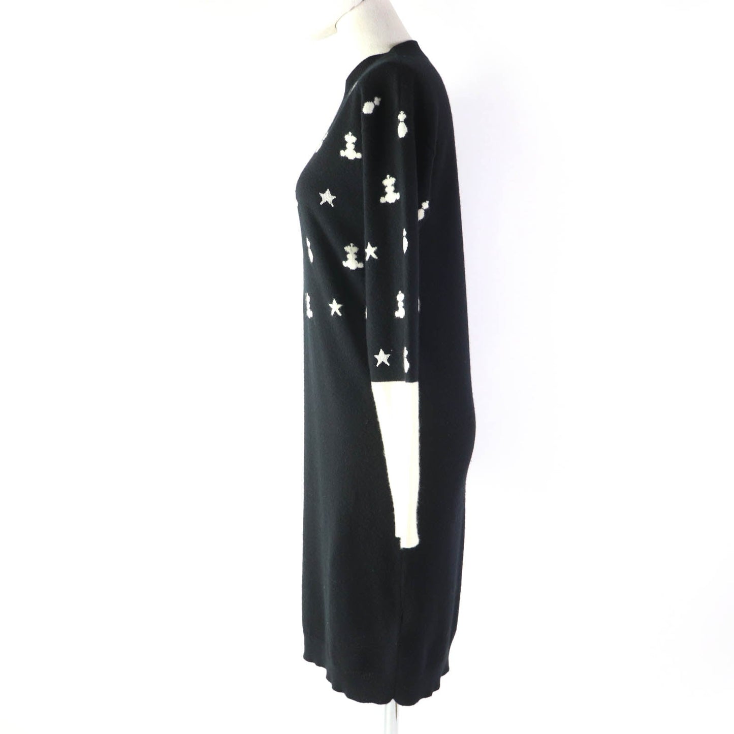 HERMES one piece cashmere Black Ivory Poste et Cavalerie Sabre Bag 34