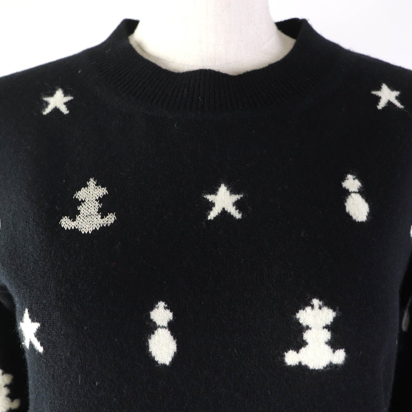 HERMES one piece cashmere Black Ivory Poste et Cavalerie Sabre Bag 34
