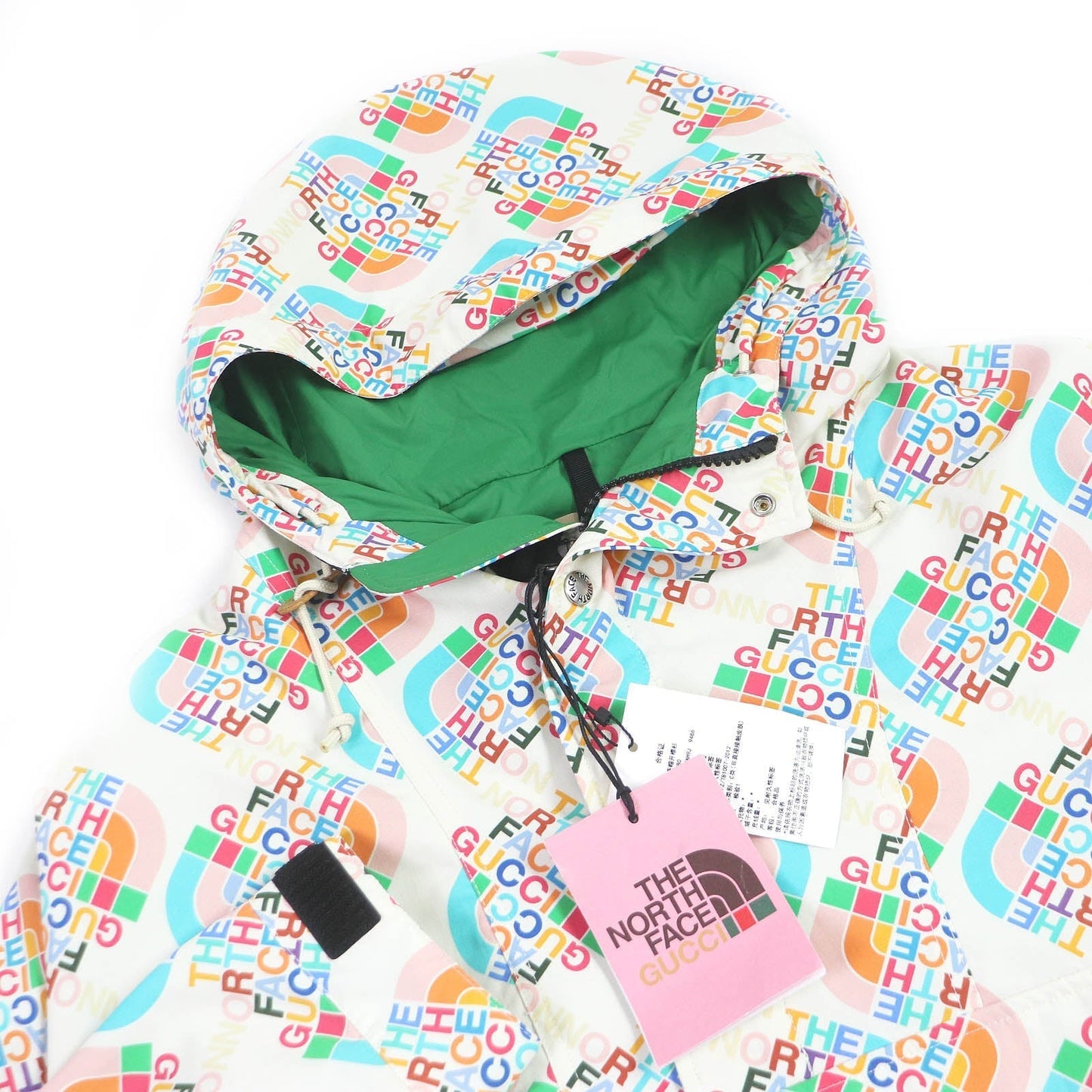 GUCCI Mountain Hoodie 671467 Main: 100% nylon, some parts: 100% polyester Ivory mens M Used
