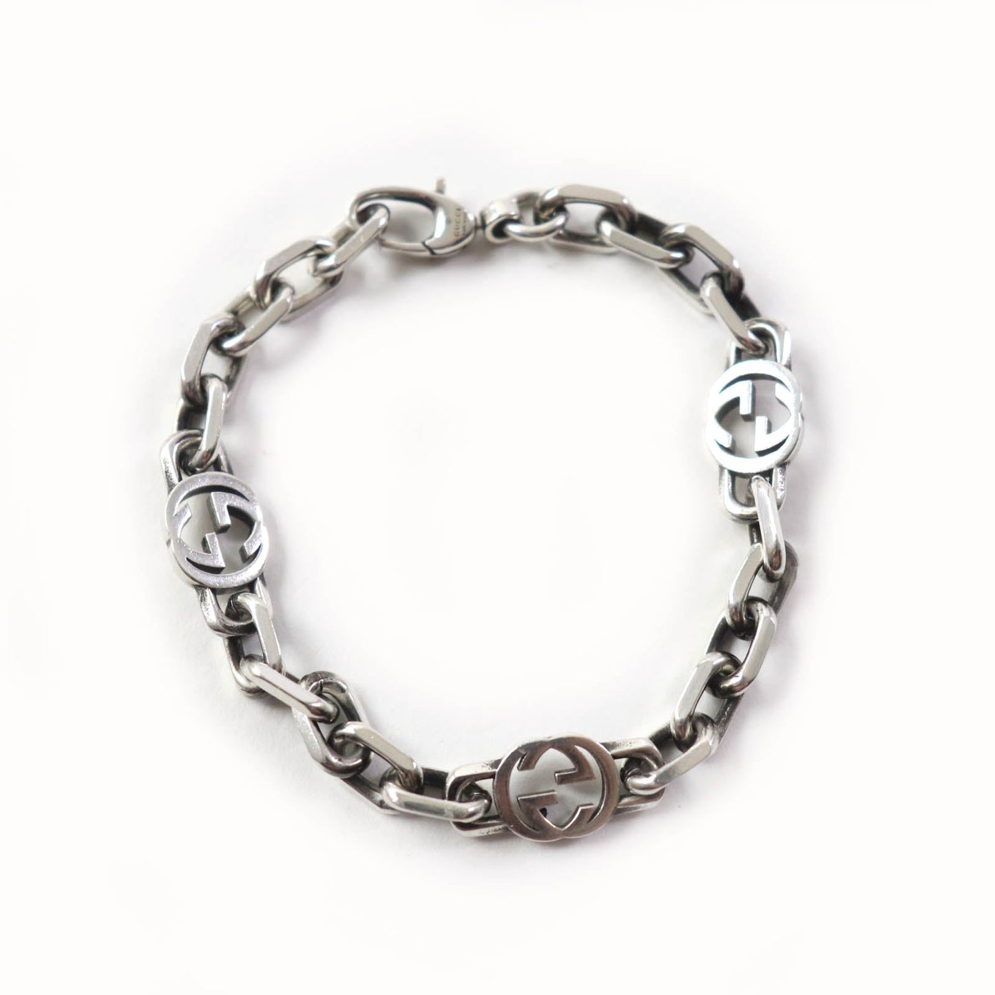 GUCCI bracelet 620798 AG925 Silver Interlocking Silver bracelet 16