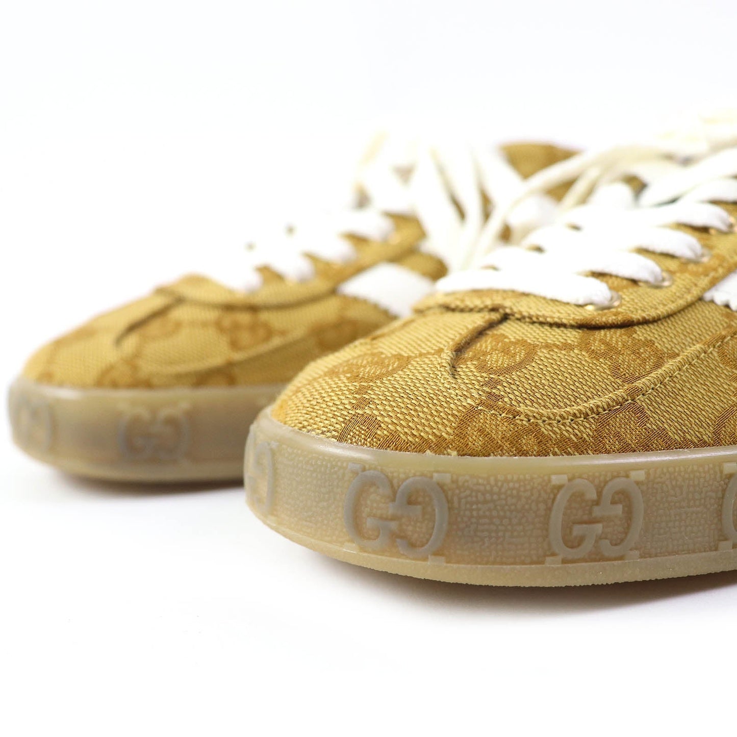 GUCCI Low cut sneakers 707868 HQ7086 GG canvas Beige brown Gazelle