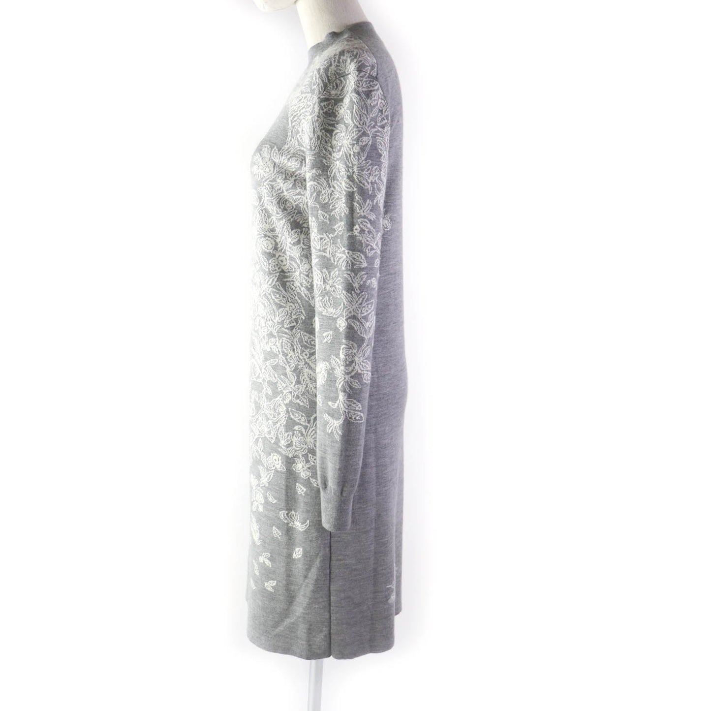 HERMES one piece cashmere Gray white 36