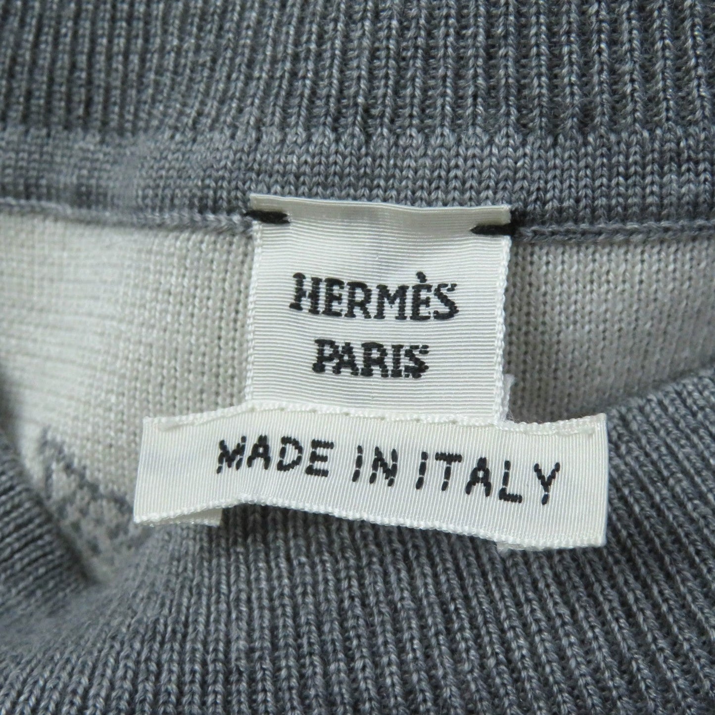 HERMES one piece cashmere Gray white 36