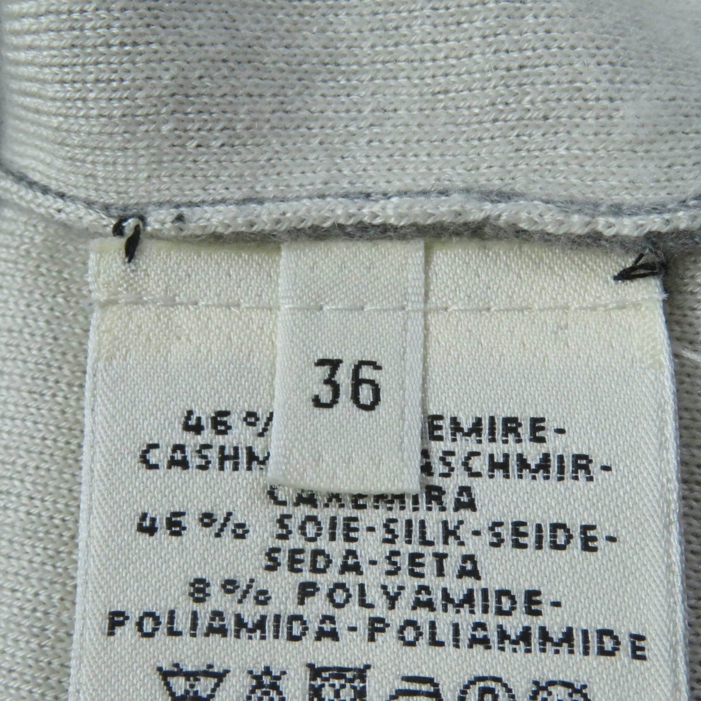 HERMES one piece cashmere Gray white 36