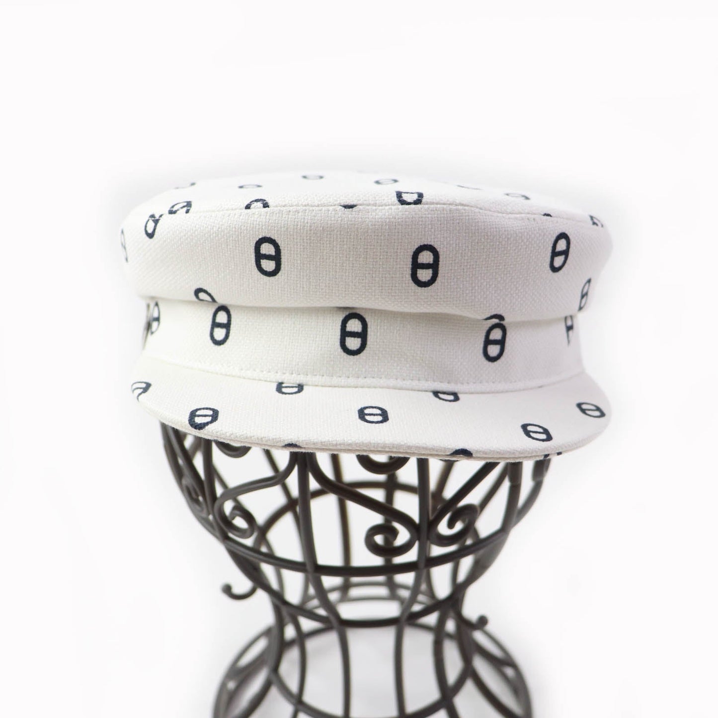 HERMES Casquette cotton White navy Vauban 56