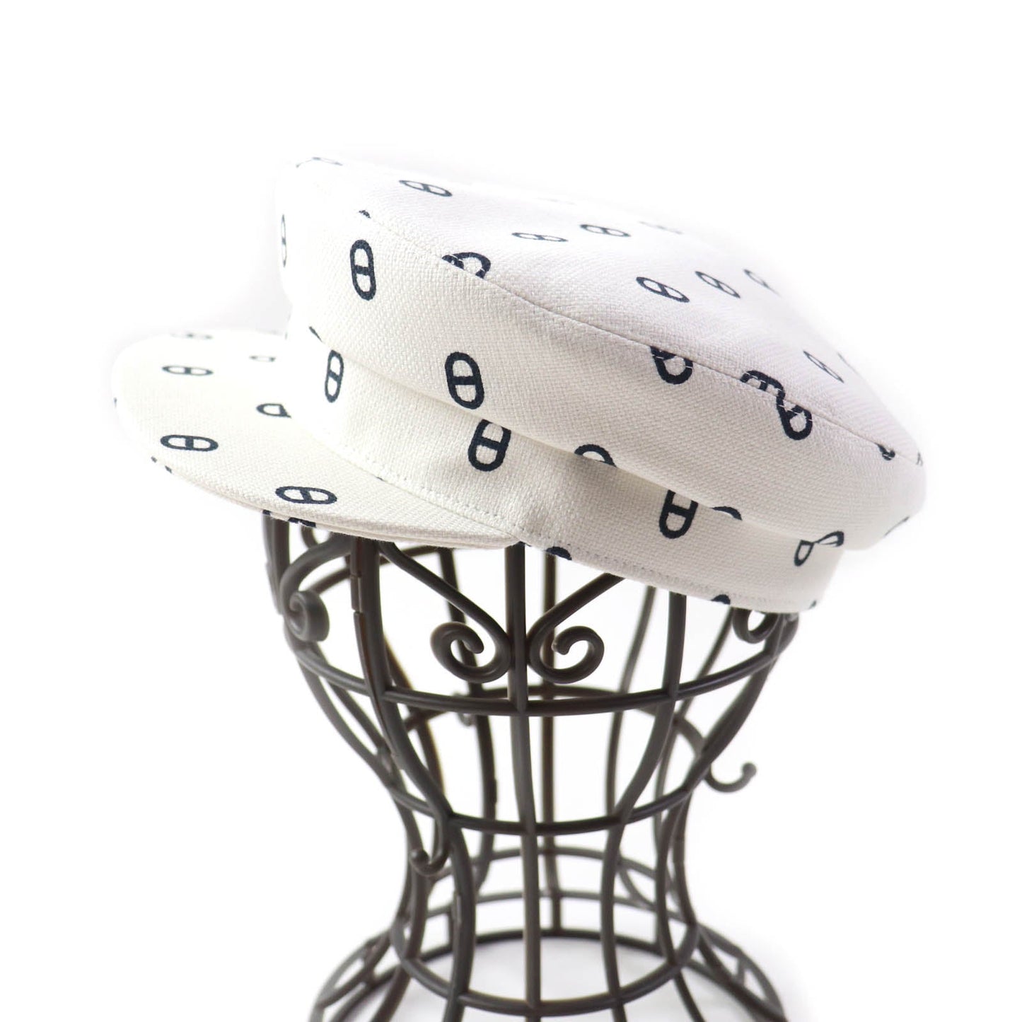 HERMES Casquette cotton White navy Vauban 56