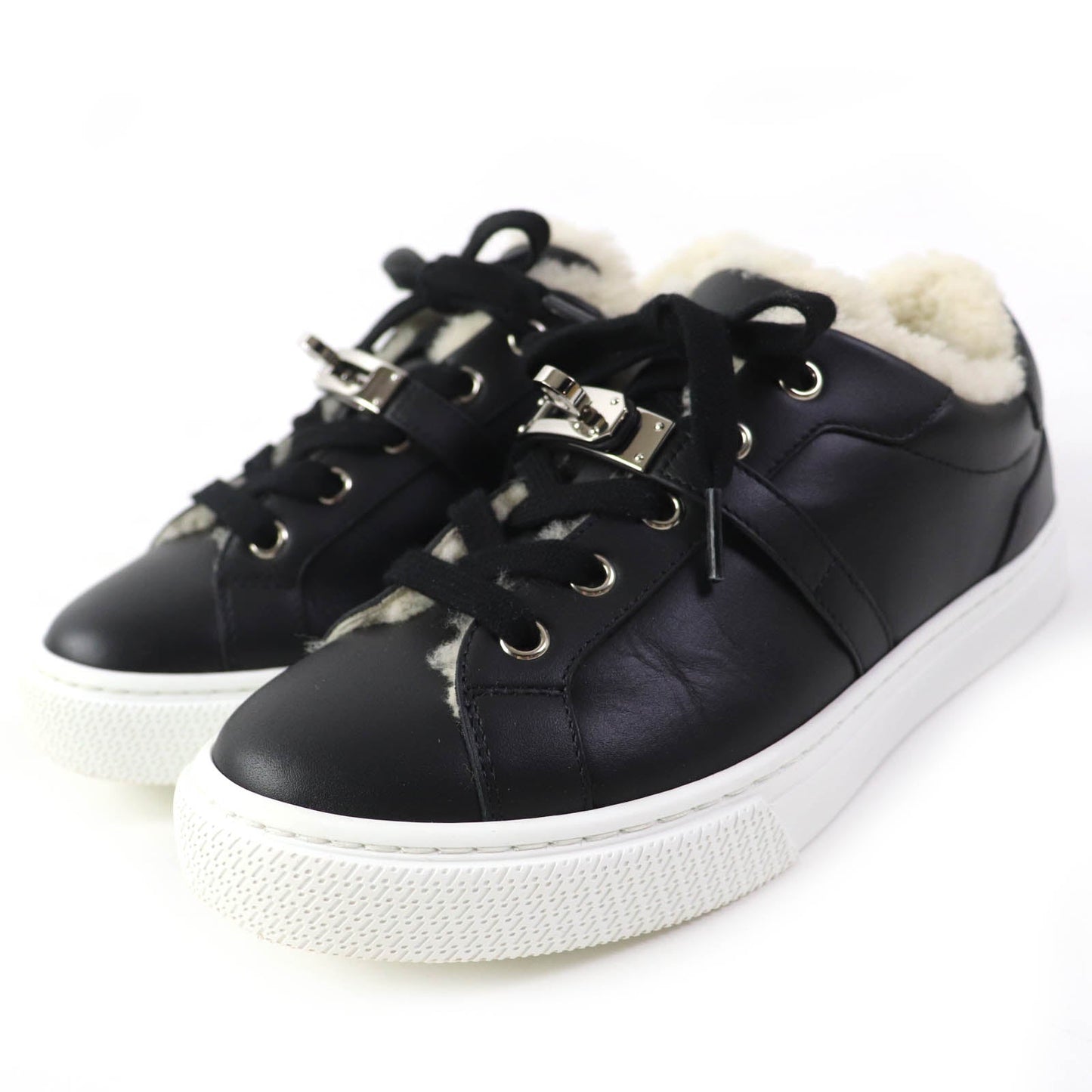 HERMES sneakers Sheepskin black Day 35.5