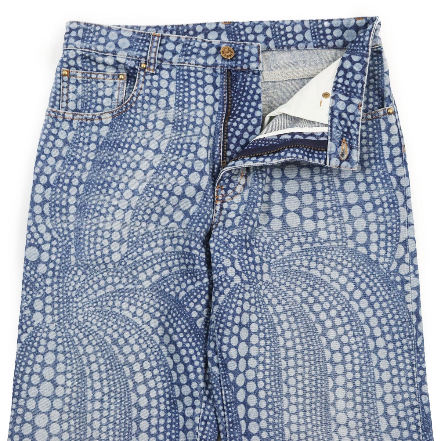 LOUIS VUITTON Denim pants cotton Indigo blue All Over Pumpkin Denim Pants 29