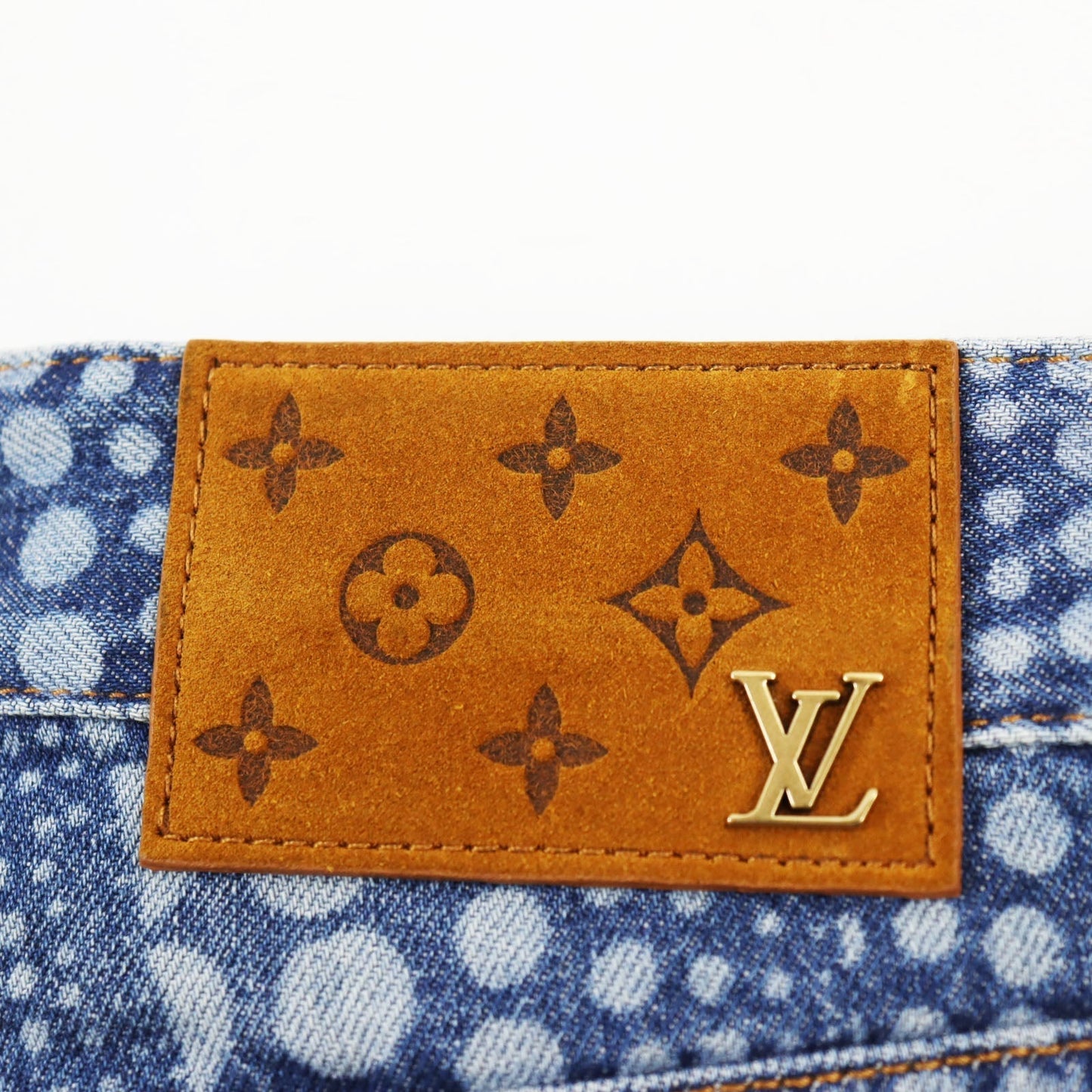 LOUIS VUITTON Denim pants cotton Indigo blue All Over Pumpkin Denim Pants 29