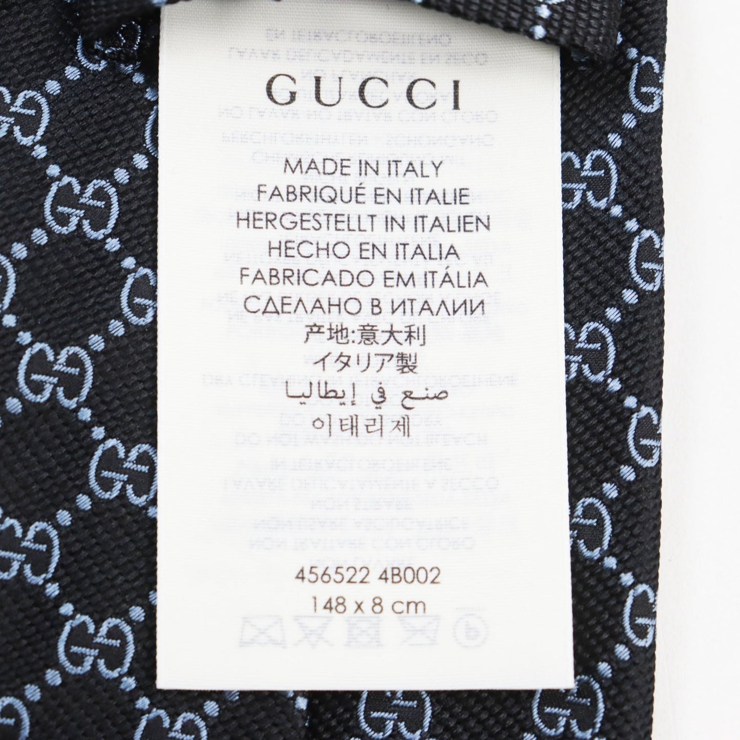 GUCCI tie 456522 silk Black blue