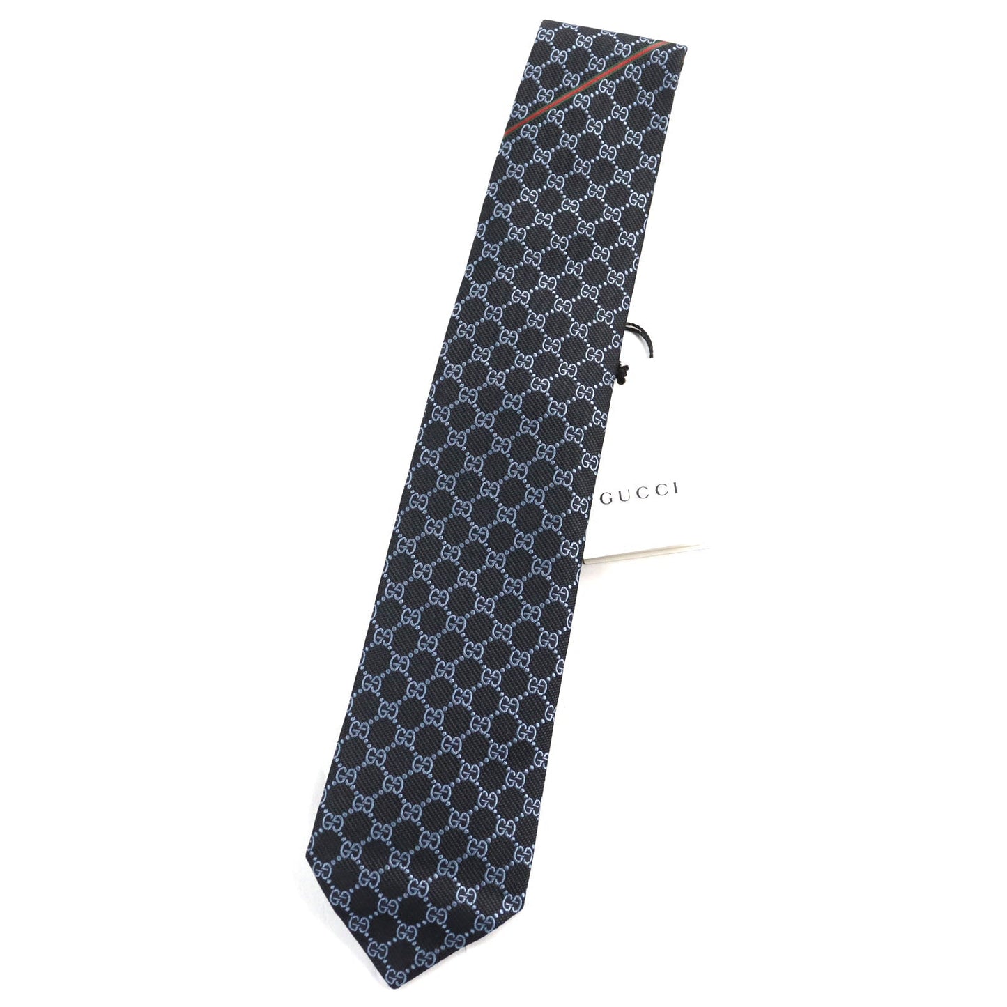 GUCCI tie 456522 silk Black blue