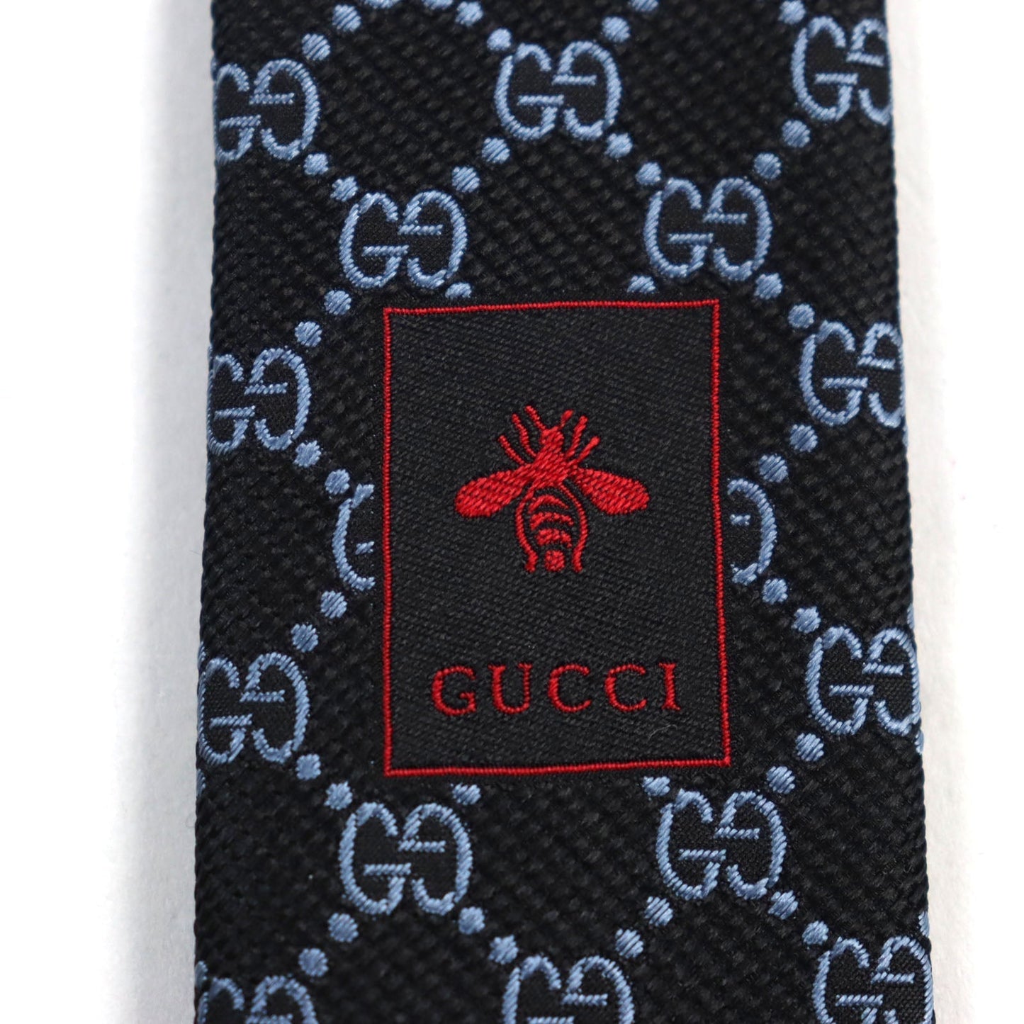 GUCCI tie 456522 silk Black blue