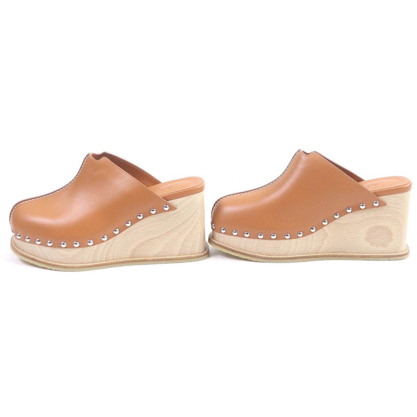 HERMES Sandals leather Brown Earth 37