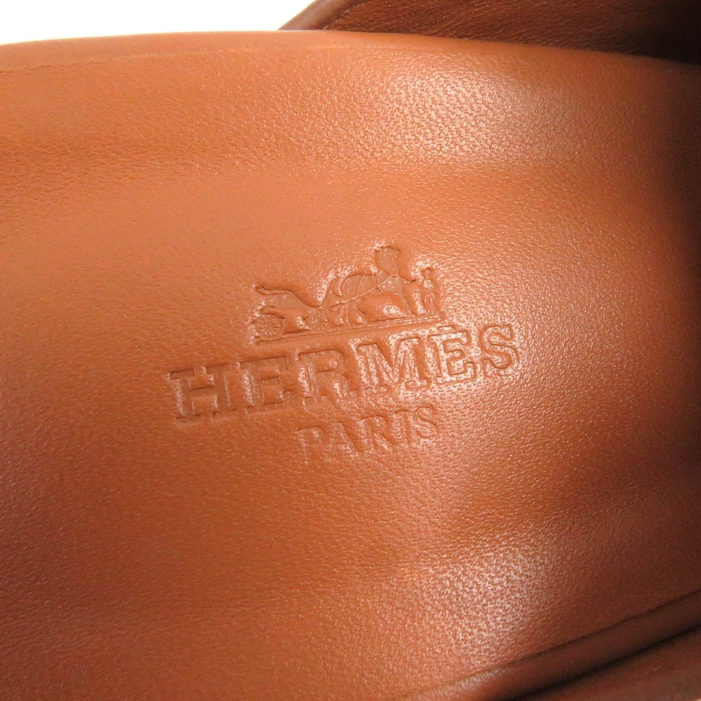 HERMES Sandals leather Brown Earth 37