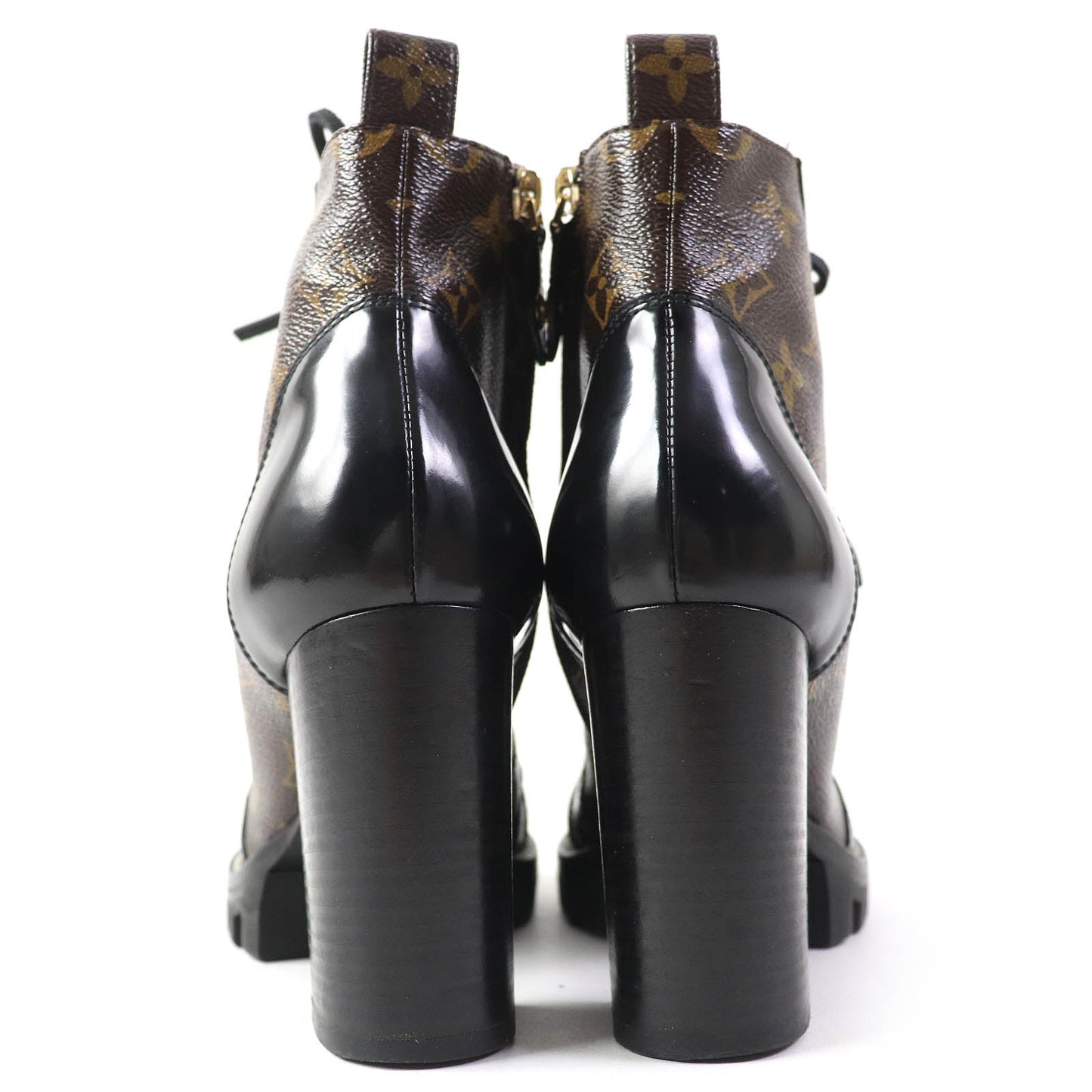 LOUIS VUITTON Ankle boots G34085 Part: Leather Black brown Star trail line Women 36 Used