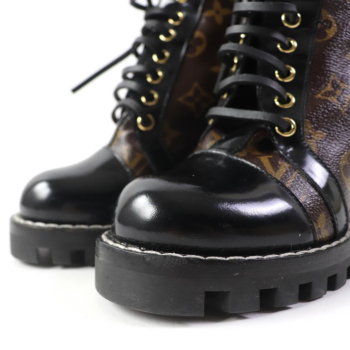 LOUIS VUITTON Ankle boots G34085 Part: Leather Black brown Star trail line Women 36 Used