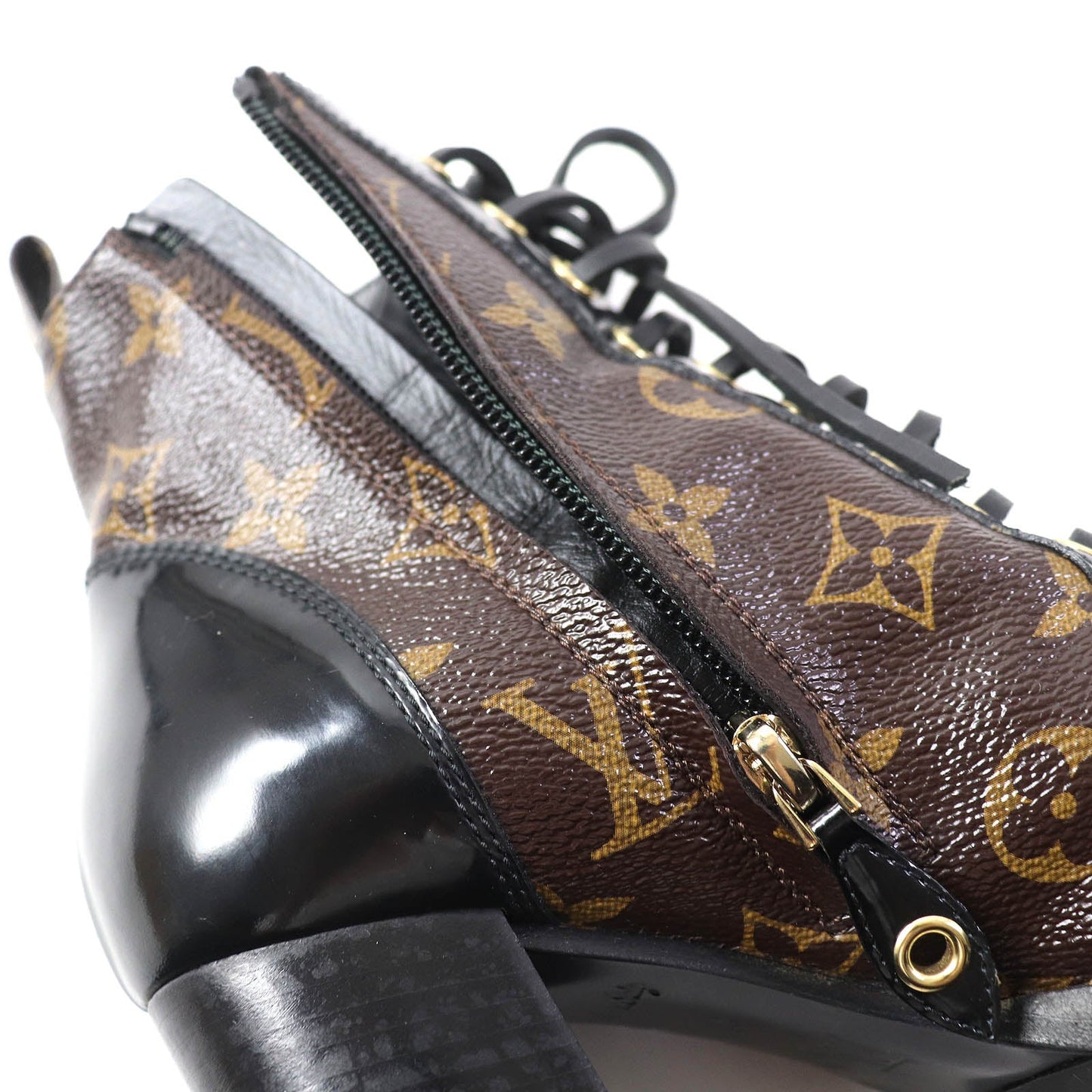 LOUIS VUITTON Ankle boots G34085 Part: Leather Black brown Star trail line Women 36 Used