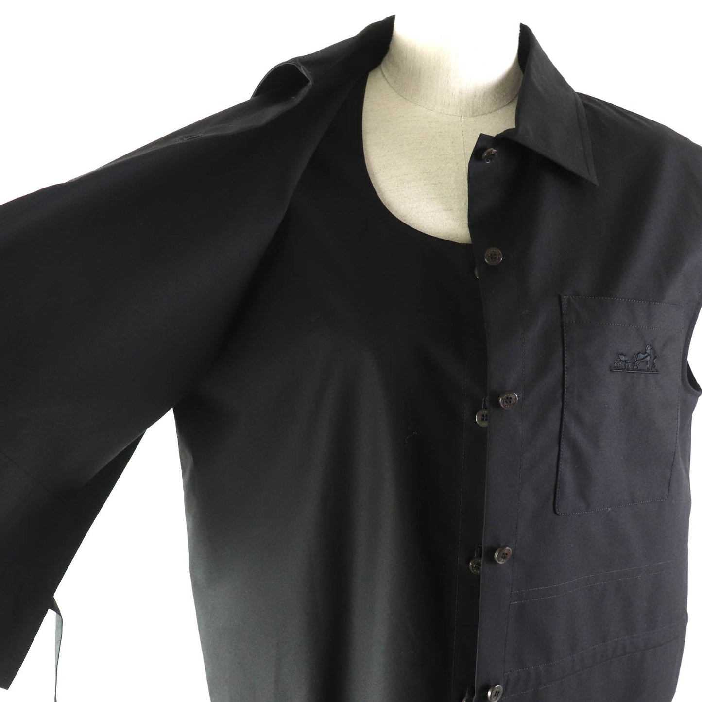 HERMES one piece cotton black 36