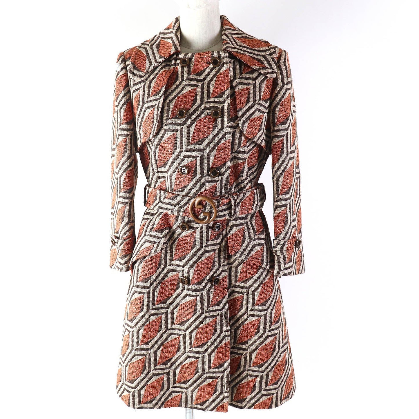 GUCCI coat 643299 ZAF5E cotton Orange brown beige 38
