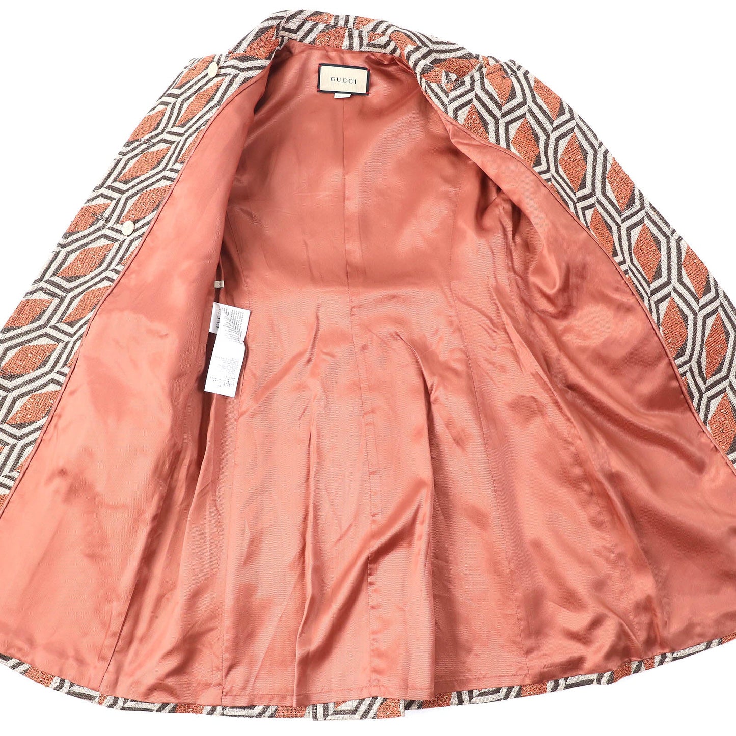 GUCCI coat 643299 ZAF5E cotton Orange brown beige 38
