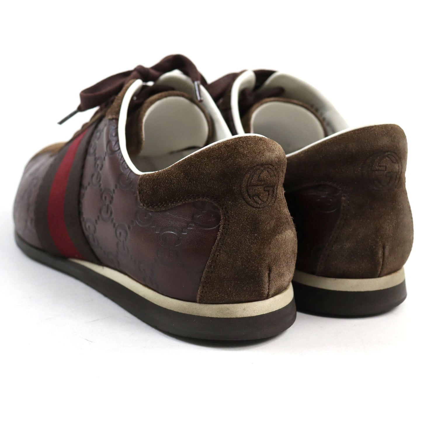 GUCCI sneakers 138169 leather Brown GG SHIMA 40