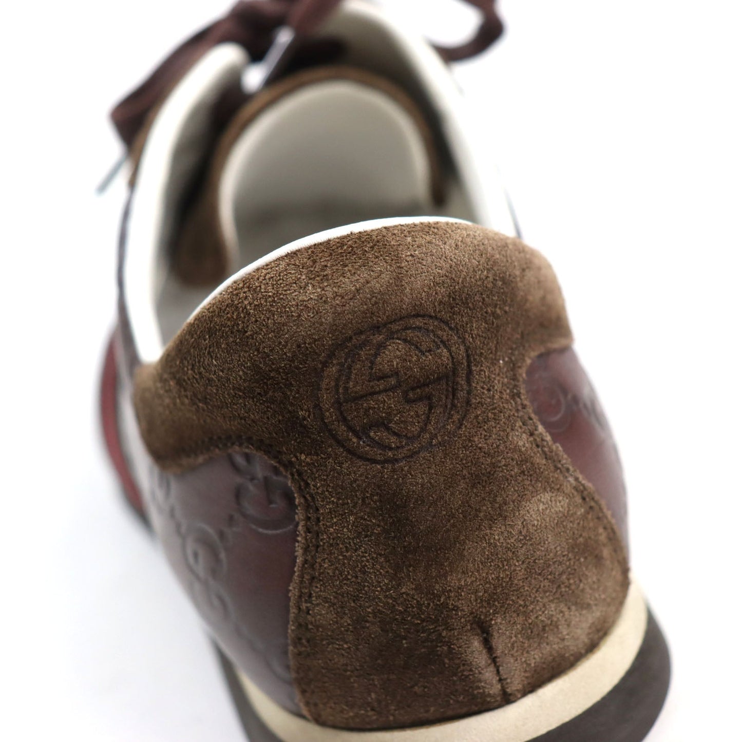 GUCCI sneakers 138169 leather Brown GG SHIMA 40