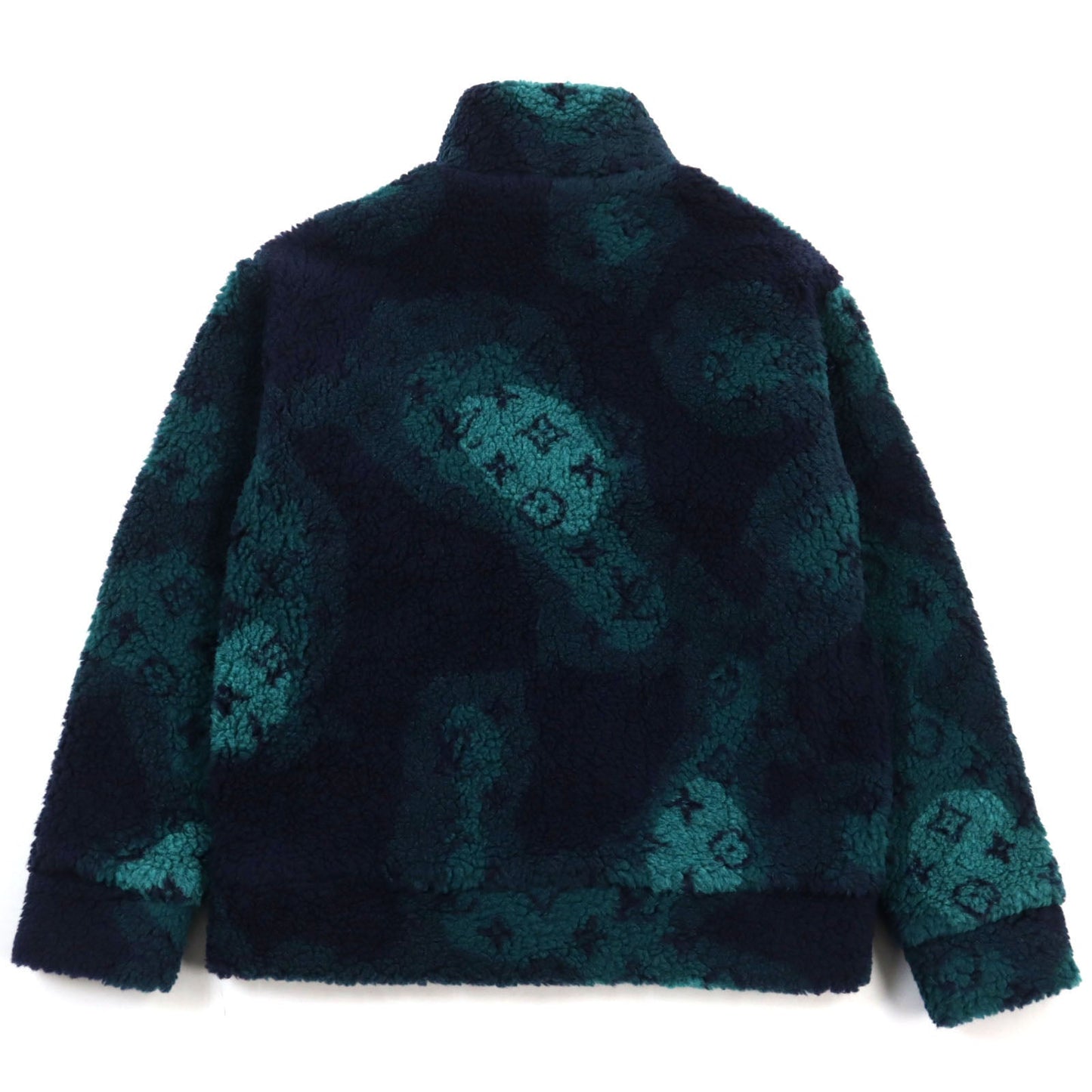 LOUIS VUITTON Blouson HOY15W Outer: 86% polyester, Outer: 14% wool, Lining: 100% cotton Green Navy Camouflage Pattern mens M Used