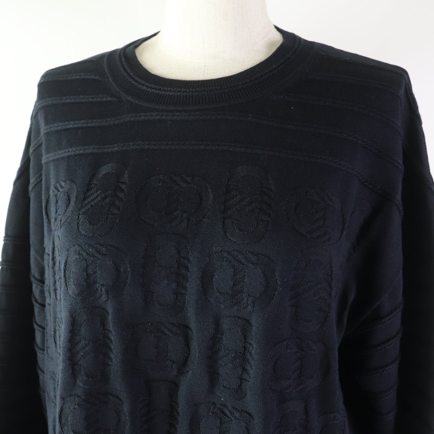 HERMES knit 3E2614D3 silk black 40