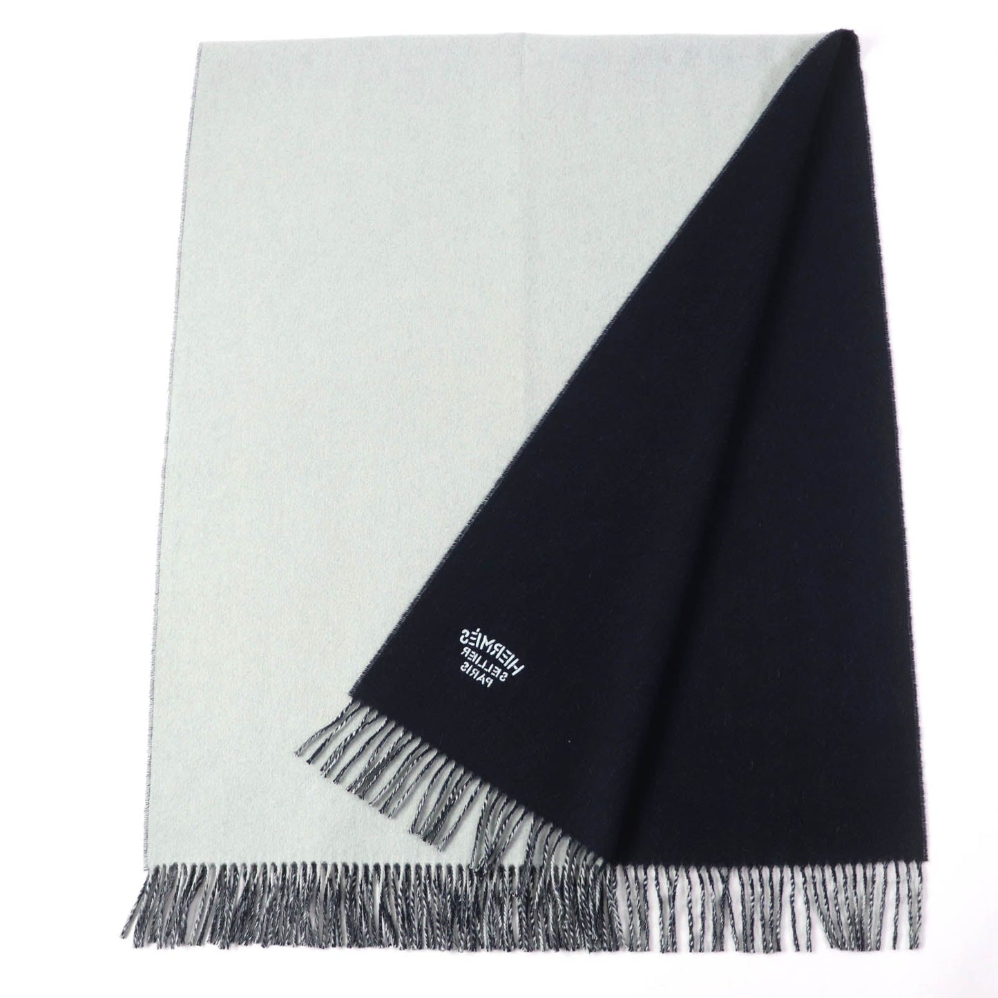 HERMES Stall cashmere Ice Blue Navy