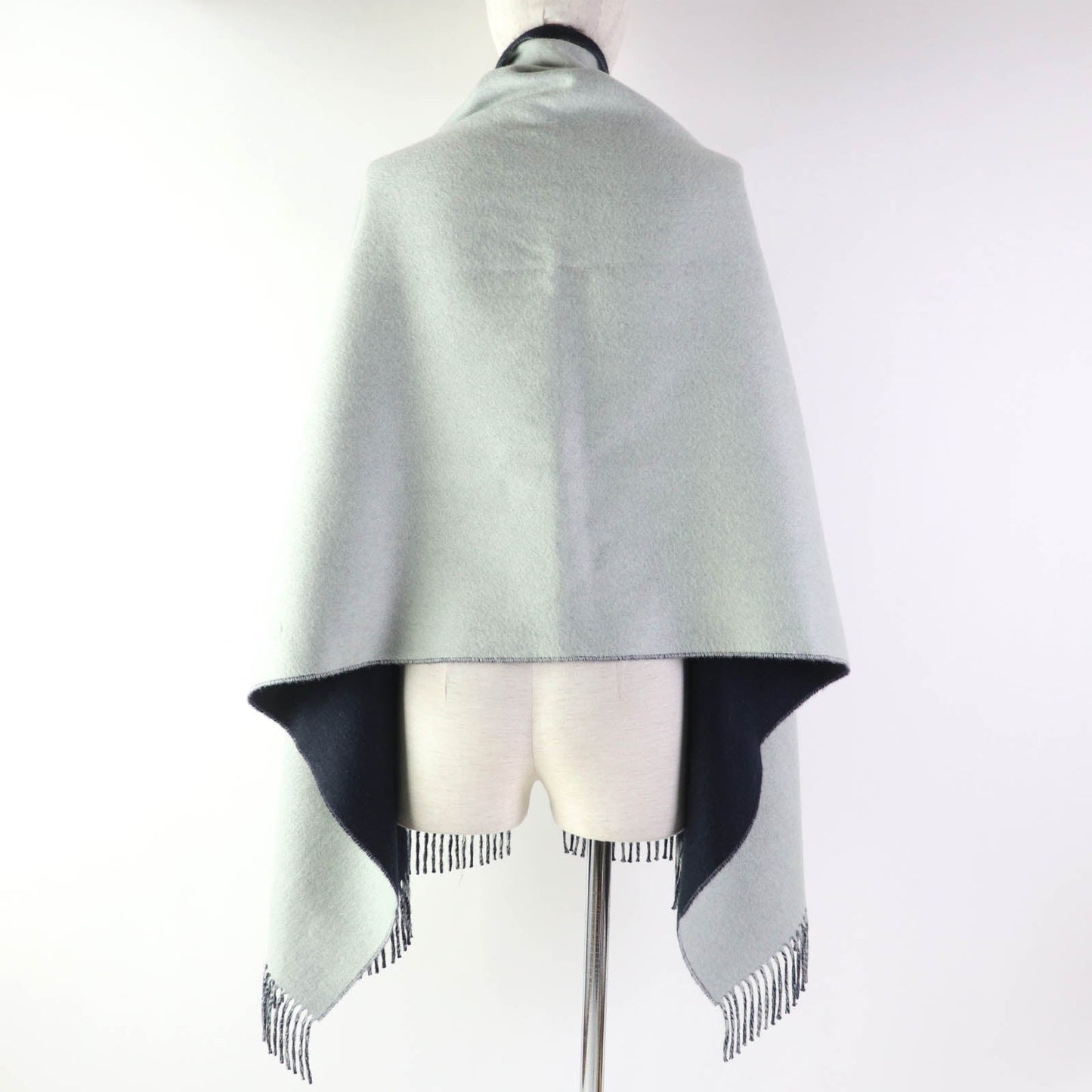 HERMES Stall cashmere Ice Blue Navy