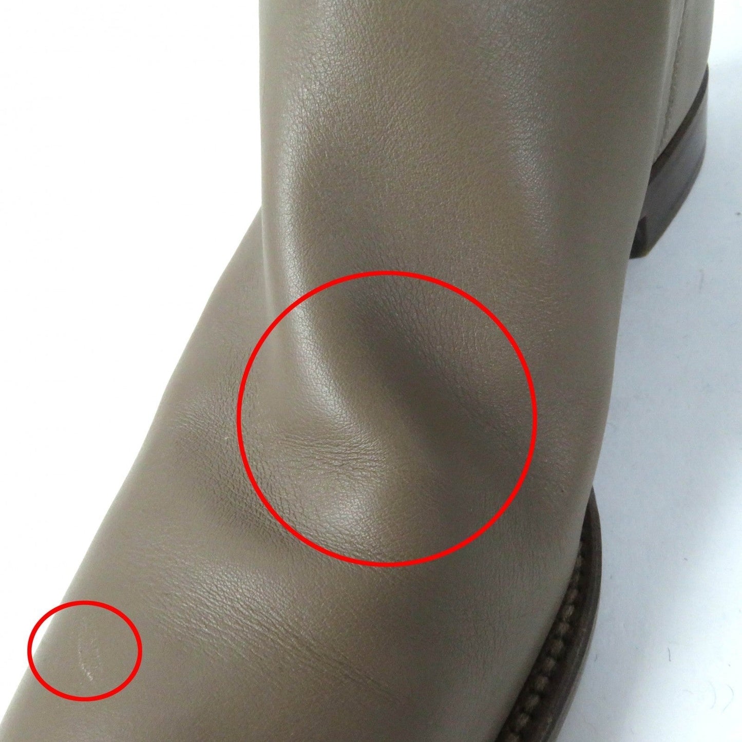 HERMES Knee-high boots leather Gurege 37 1/2