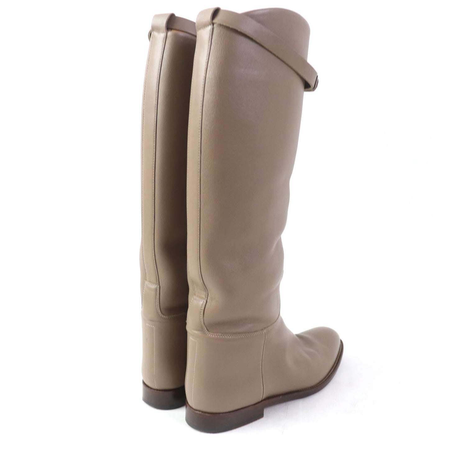 HERMES Knee-high boots leather Gurege 37 1/2