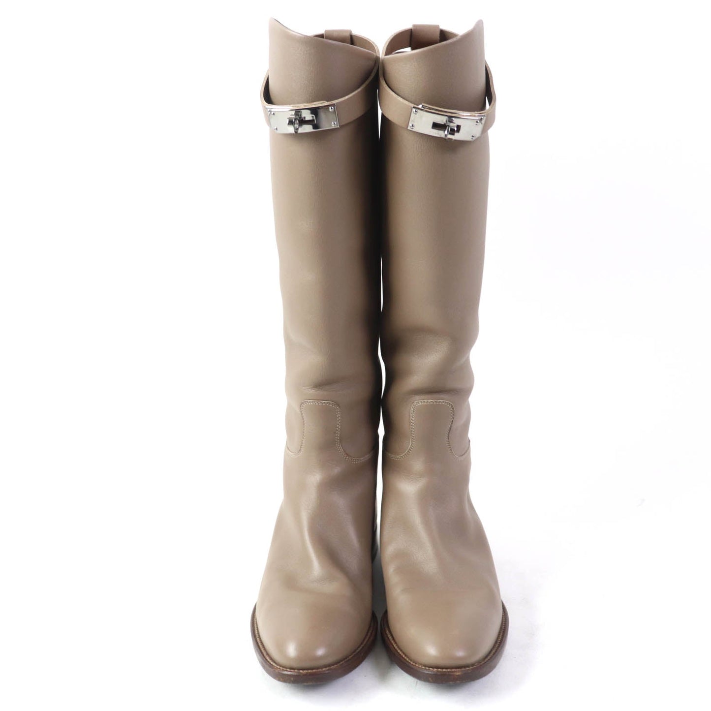 HERMES Knee-high boots leather Gurege 37 1/2