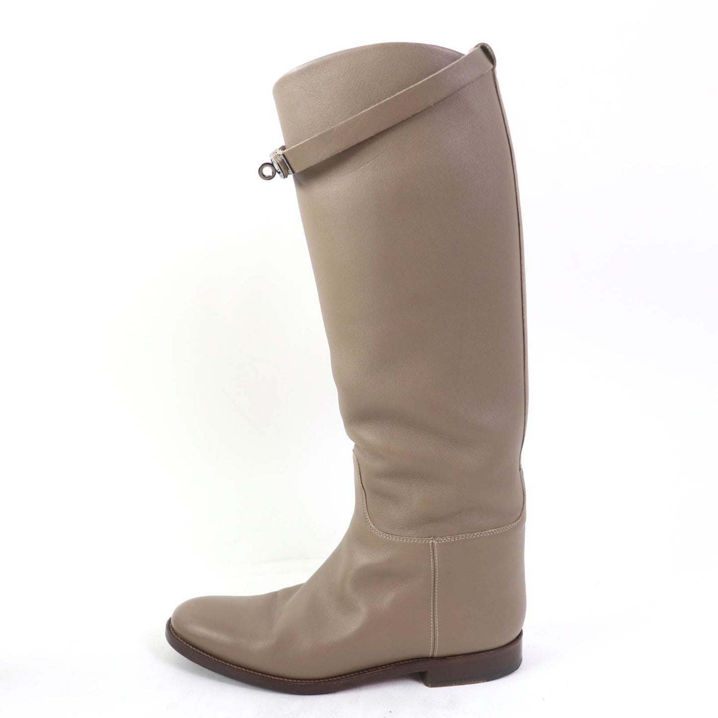 HERMES Knee-high boots leather Gurege 37 1/2