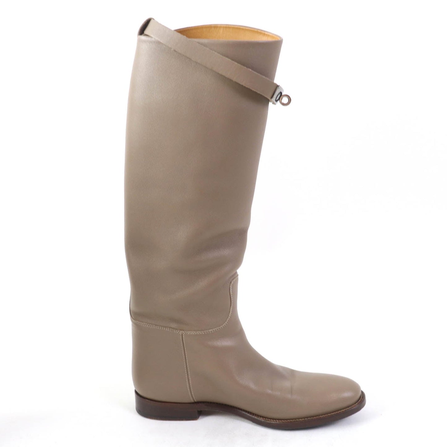HERMES Knee-high boots leather Gurege 37 1/2