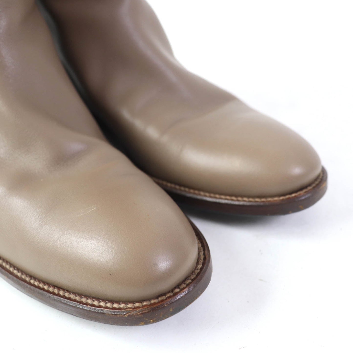 HERMES Knee-high boots leather Gurege 37 1/2